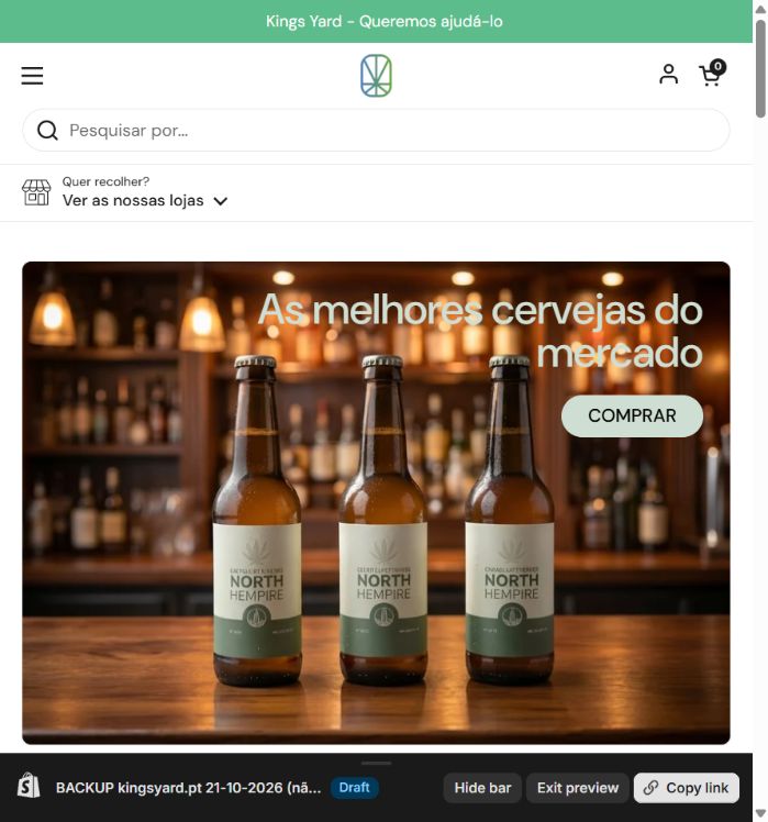 Tema anterior da Kings Yard, renderizado para comparação com o mesmo catálogo
